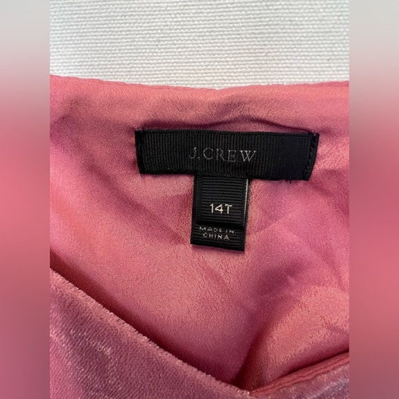 J Crew pink velvet peplum cami tank size 14 tall fully lined feminine elegant - Picture 5 of 10